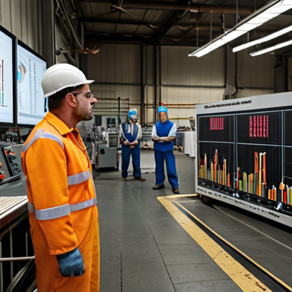 **

A factory with outdated emission factors, showing workers looking frustrated and concerned, with graphs indicating missed targets. Focus on the factory setting and the sense of setback.

**